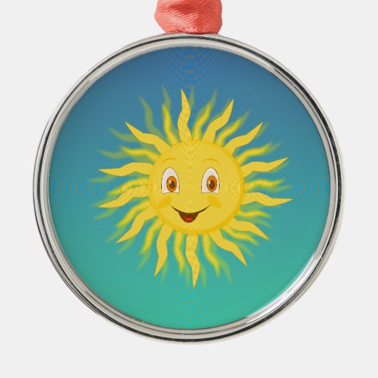 Sunshine met cirkelvormige lijnen metalen ornament (Voorkant)