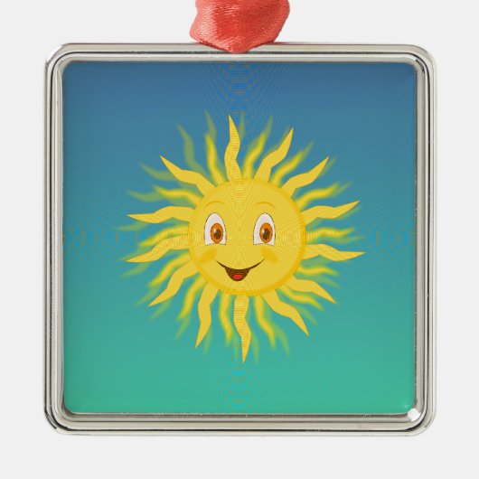 Sunshine met cirkelvormige lijnen metalen ornament (Voorkant)