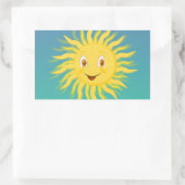 Sunshine met cirkelvormige lijnen rechthoekige sticker (Tas)