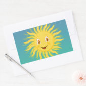 Sunshine met cirkelvormige lijnen rechthoekige sticker (Envelop)