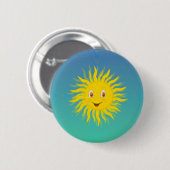 Sunshine met cirkelvormige lijnen ronde button 5,7 cm (Voorkant /achterkant)