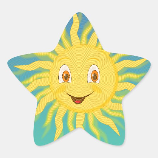 Sunshine met cirkelvormige lijnen ster sticker (Voorkant)