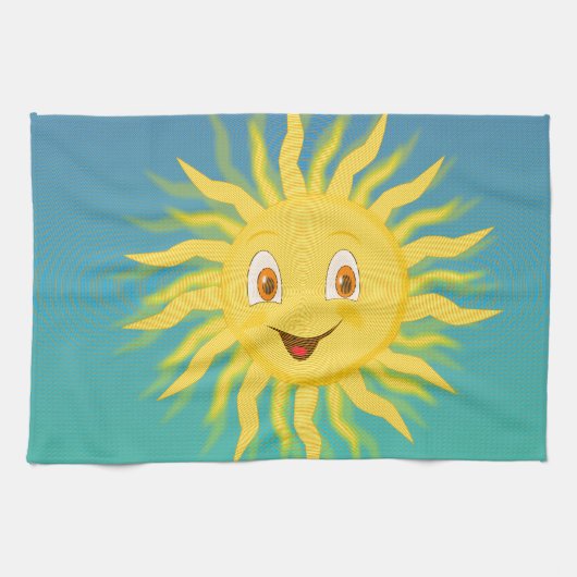 Sunshine met cirkelvormige lijnen theedoek (Horizontaal)