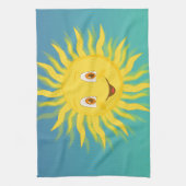 Sunshine met cirkelvormige lijnen theedoek (Verticaal)