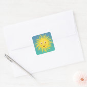 Sunshine met cirkelvormige lijnen vierkante sticker (Envelop)
