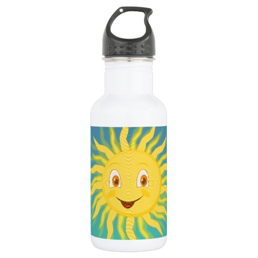 Sunshine met cirkelvormige lijnen waterfles  (Voorkant)