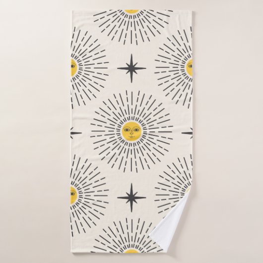Sunshine met Face Celestial Seamless Pattern Badhanddoek (Badhanddoek)