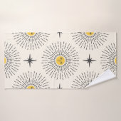 Sunshine met Face Celestial Seamless Pattern Badhanddoek (Badhanddoek)