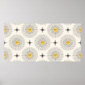 Sunshine met Face Celestial Seamless Pattern Poster (Voorkant)