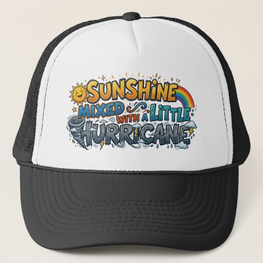Sunshine Mixed With a Little Hurricane Trucker Hat Pet (Voorkant)