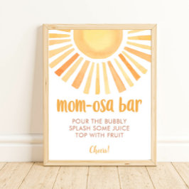 Sunshine mom-osa bar genderneutraal baby shower poster