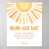 Sunshine mom-osa bar genderneutraal baby shower poster (Voorkant)