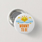 Sunshine Mommy To Be Baby Shower Round Button (Voorkant /achterkant)