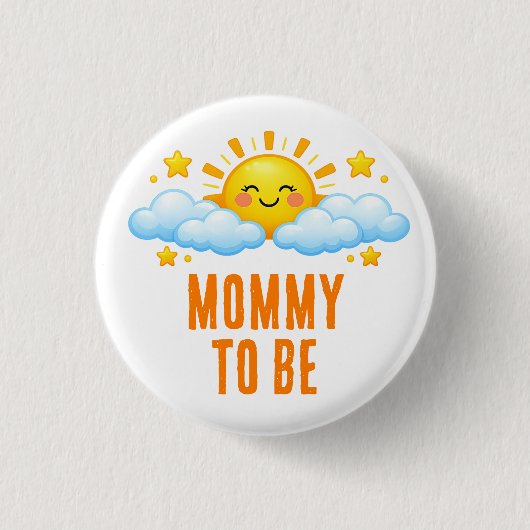 Sunshine Mommy To Be Baby Shower Round Button (Voorkant)