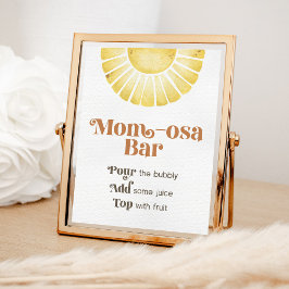 Sunshine Momosa Bar Boho Baby shower Sign Poster