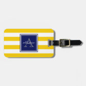 Sunshine Monogrammed Awning Stripe Bagagelabel (Voorkant horizontaal)
