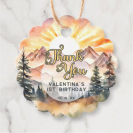 Sunshine Nature Mountains Birthday Party Thank You Bedankjes Labels
