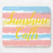 Sunshine noemt roze blauw geel strepen Waterverf Muismat (Voorkant)