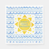 Sunshine Ocean & Stars Verjaardag servetten - 1e r (Voorkant)