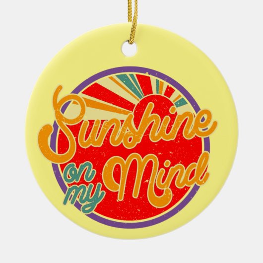 Sunshine on My Mind - leuke zomer Keramisch Ornament (Voorkant)
