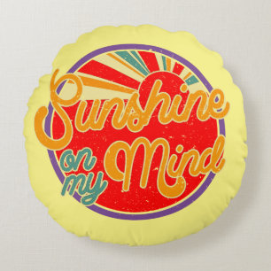 Sunshine on My Mind - leuke zomer Rond Kussen