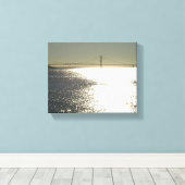 Sunshine on the Mackinac Bridge, Michigan Canvas Afdruk (Insitu (Houten vloer))