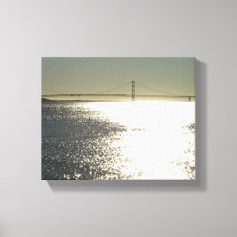 Sunshine on the Mackinac Bridge, Michigan Canvas Afdruk