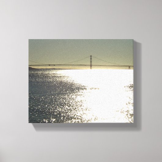 Sunshine on the Mackinac Bridge, Michigan Canvas Afdruk (Voorkant)