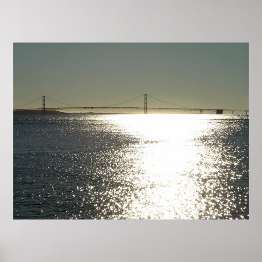 Sunshine on the Mackinac Bridge, Michigan Poster (Voorkant)