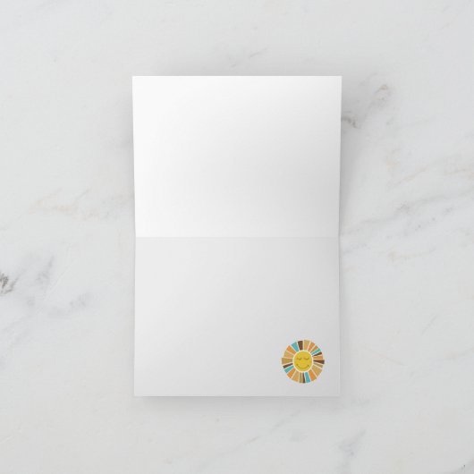 Sunshine One in de Sun Hippie Boho Retro Bedankt Notitiekaartje (Binnen)