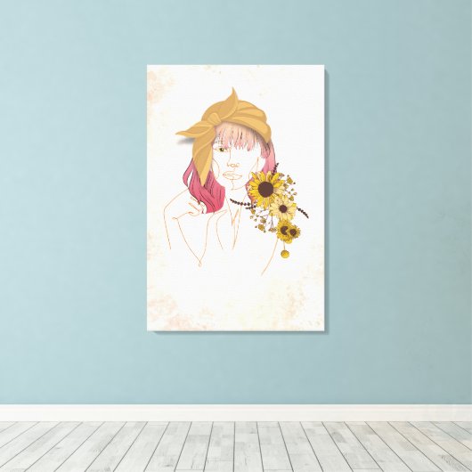 Sunshine op mijn schouderblad Artsy Canvas (Insitu (Houten vloer))