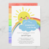 Sunshine op weg Baby shower uitnodiging (Voorkant / Achterkant)