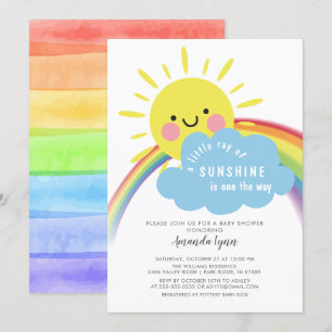 Sunshine op weg Baby shower uitnodiging