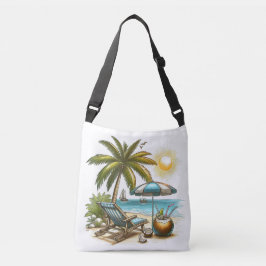 Sunshine Palm strand vakantie Crossbody Tas