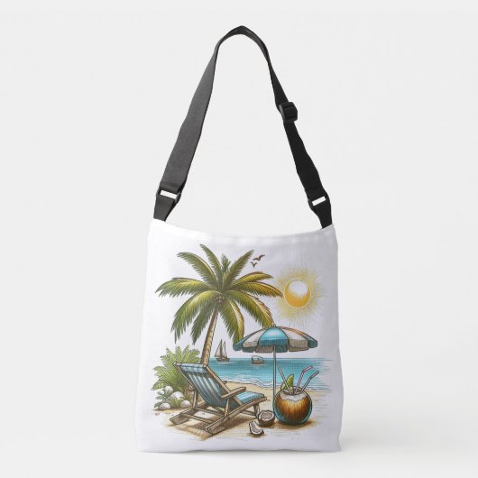 Sunshine Palm strand vakantie Crossbody Tas (Voorkant)