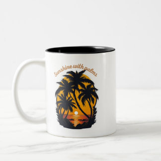 Sunshine & Palm Uitnodigingen – Tropische Eleganti Tweekleurige Koffiemok