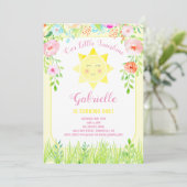 Sunshine Party Invitation, onze kleine zonneschijn Kaart (Staand voorkant)