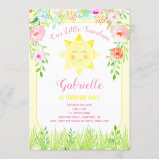 Sunshine Party Invitation, onze kleine zonneschijn Kaart