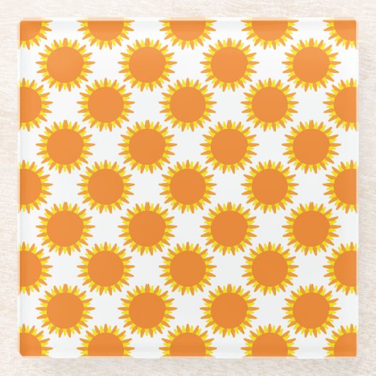 Sunshine Pattern  Glazen Onderzetter (Voorkant)