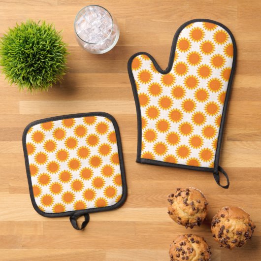 Sunshine Pattern Ovenwant & Pannenlap Set (Top down)