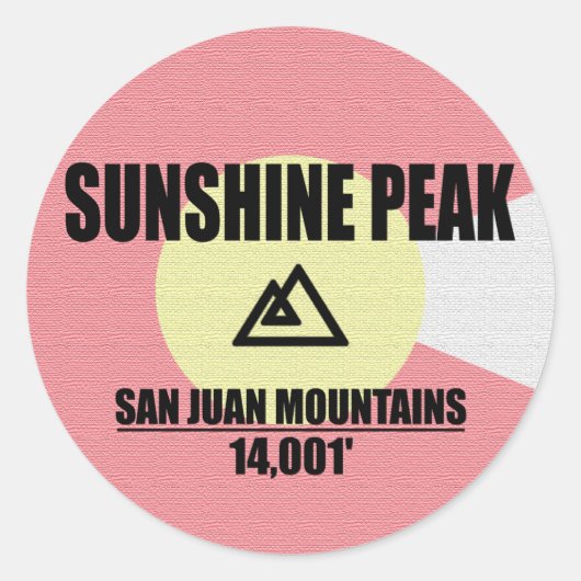 Sunshine Peak Ronde Sticker (Voorkant)