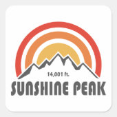 Sunshine Peak Vierkante Sticker (Voorkant)