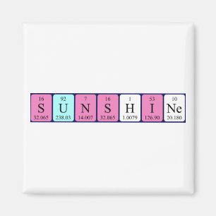 Sunshine Periodieke Naam Magnet