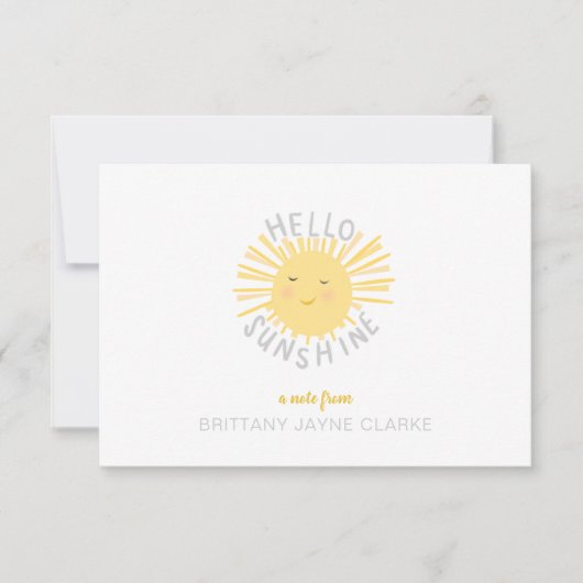 Sunshine Personal Note Cards voor kinderen Bedankkaart (Voorkant)