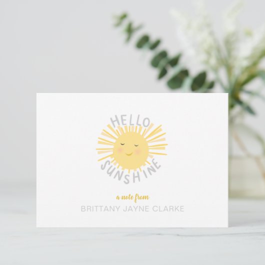 Sunshine Personal Note Cards voor kinderen Bedankkaart (Staand voorkant)