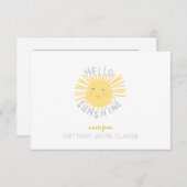 Sunshine Personal Note Cards voor kinderen Bedankkaart (Voorkant / Achterkant)