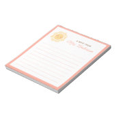 Sunshine Personalized Teacher Appreciation Gift Notitieblok (Linkerzijde)