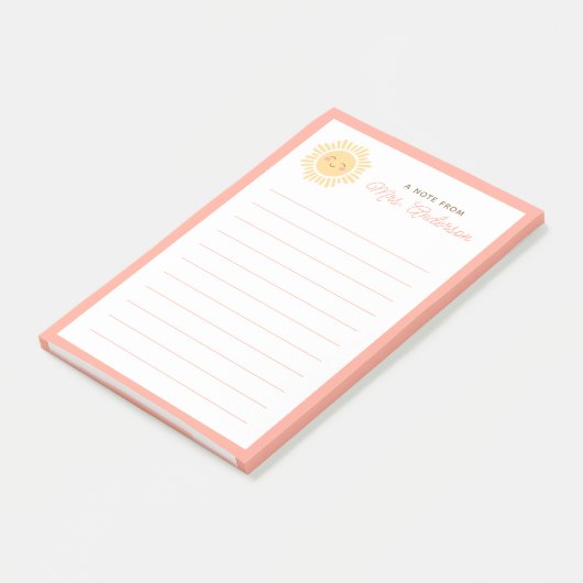 Sunshine Personalized Teacher Appreciation Gift Post-it® Notes (Schuin)