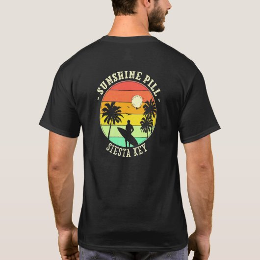 Sunshine Pill Siesta Key Summer Florida Tropical B T-shirt (Achterkant)