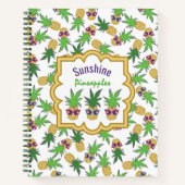 Sunshine Pineappels Graphic Pattern Notitieboek (Voorkant)
